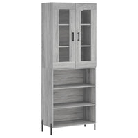 Credenza Grigio Sonoma 69,5x34x180 cm in Legno Multistrato 3198735