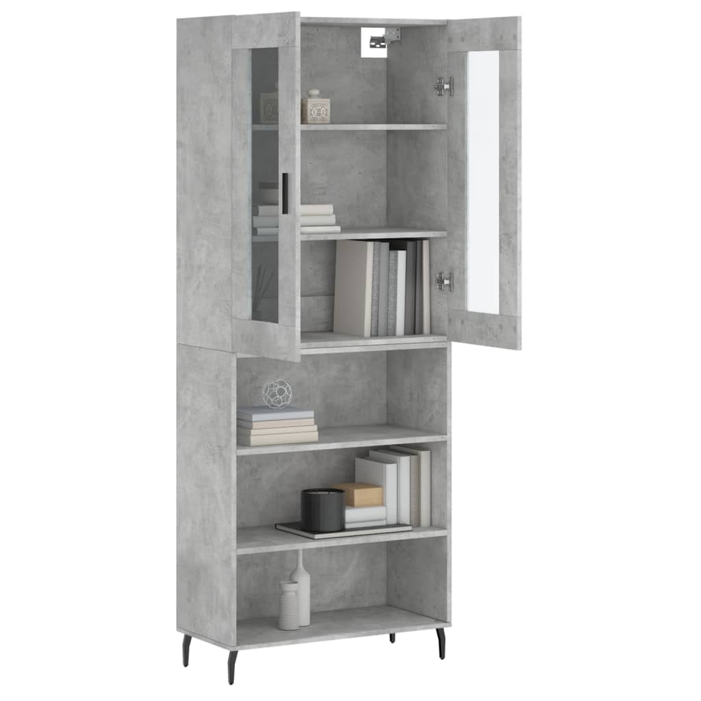 Credenza Grigio Cemento 69,5x34x180 cm in Legno Multistrato 3198741