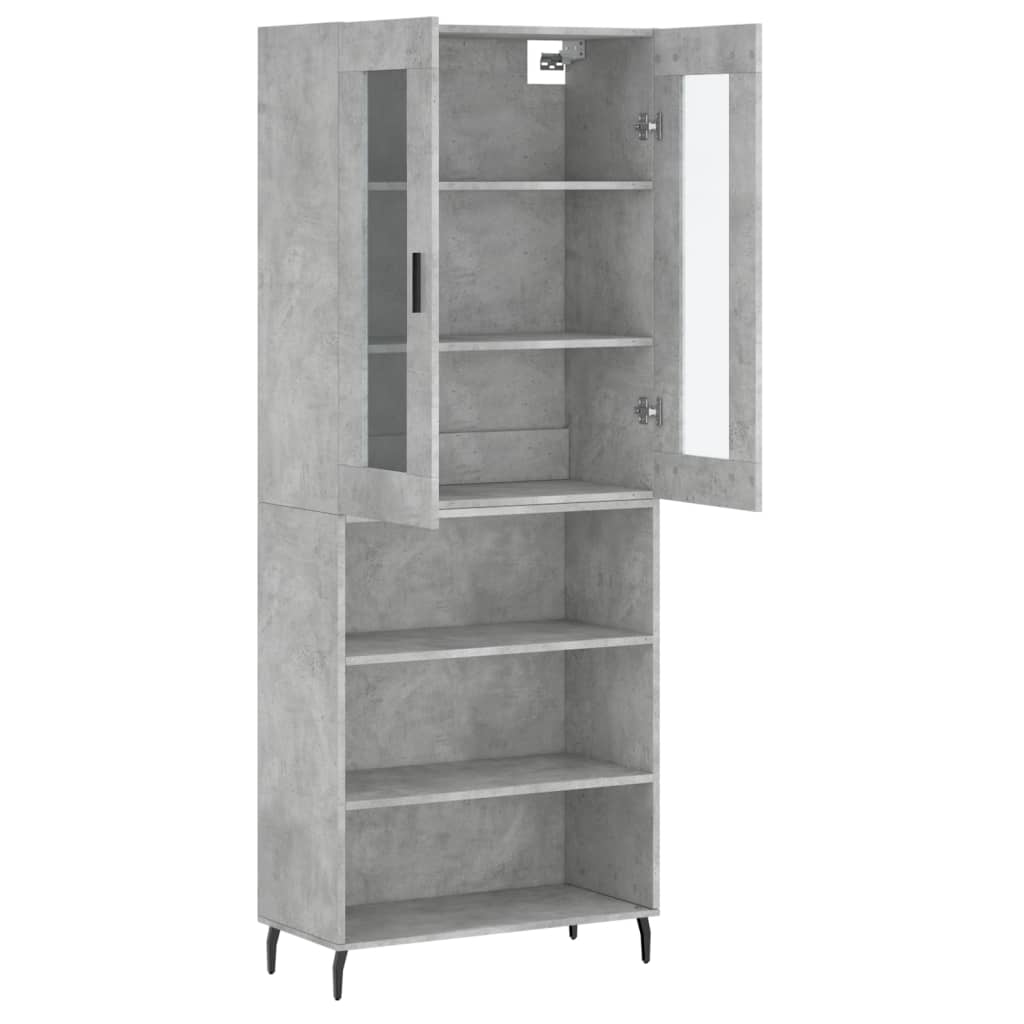 Credenza Grigio Cemento 69,5x34x180 cm in Legno Multistrato 3198741