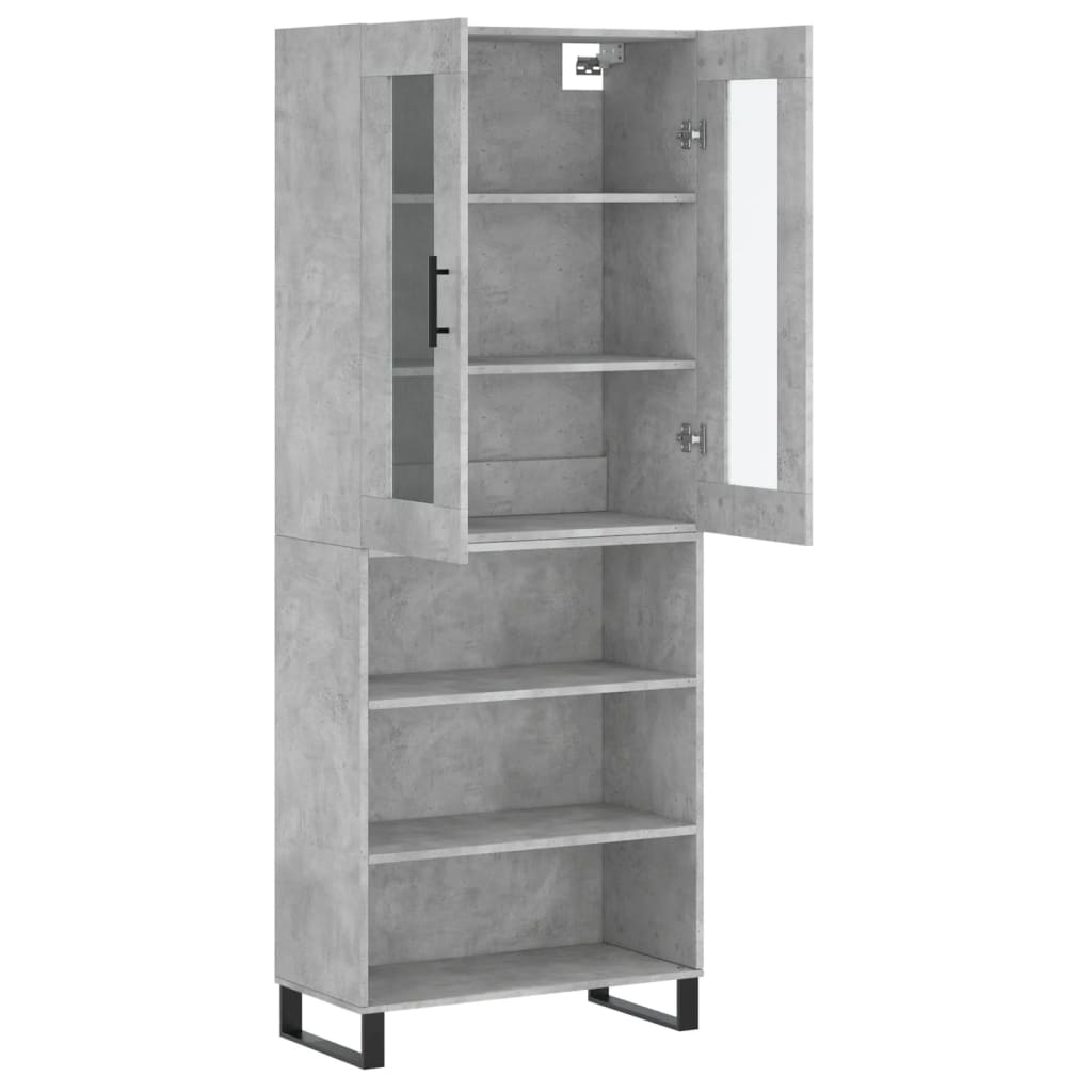 Credenza Grigio Cemento 69,5x34x180 cm in Legno Multistrato 3198749