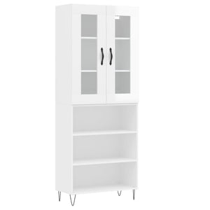 Credenza Bianco Lucido 69,5x34x180 cm in Legno Multistratocod mxl 83612