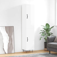 Credenza 34,5x34x180 cm in Legno Multistrato Bianco Lucidocod mxl 107478