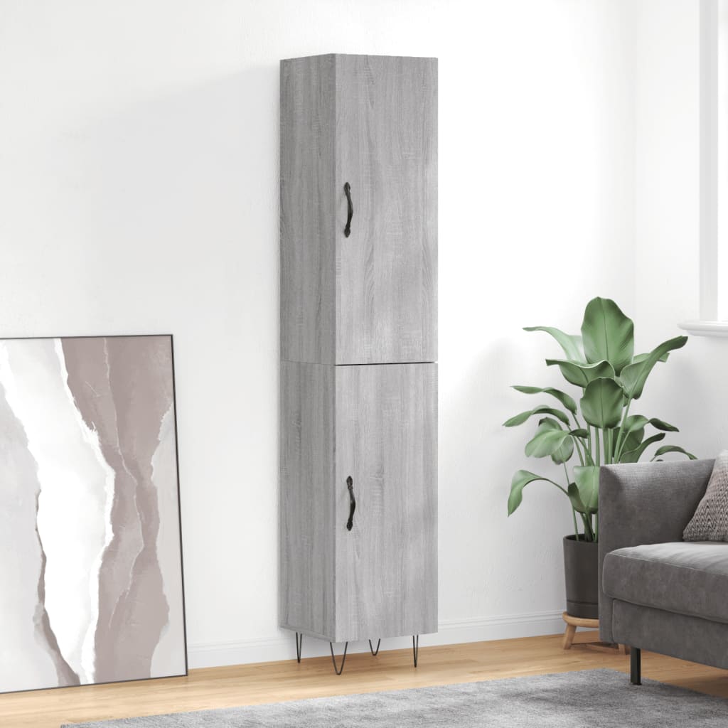 Credenza Grigio Sonoma 34,5x34x180 cm in Legno Multistrato 3198823