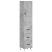 Credenza Grigio Cemento 34,5x34x180 cm in Legno Multistratocod mxl 125672