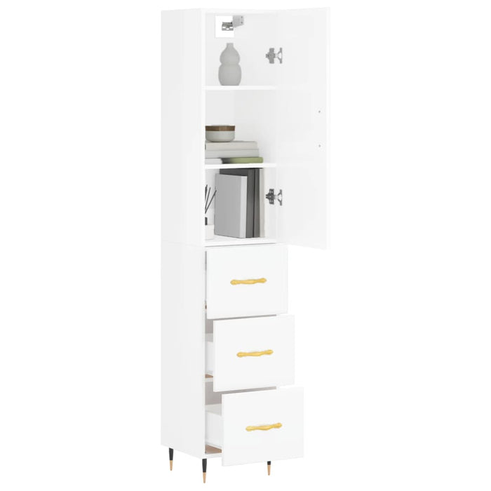 Credenza 34,5x34x180 cm in Legno Multistrato Bianco Lucido 3198835