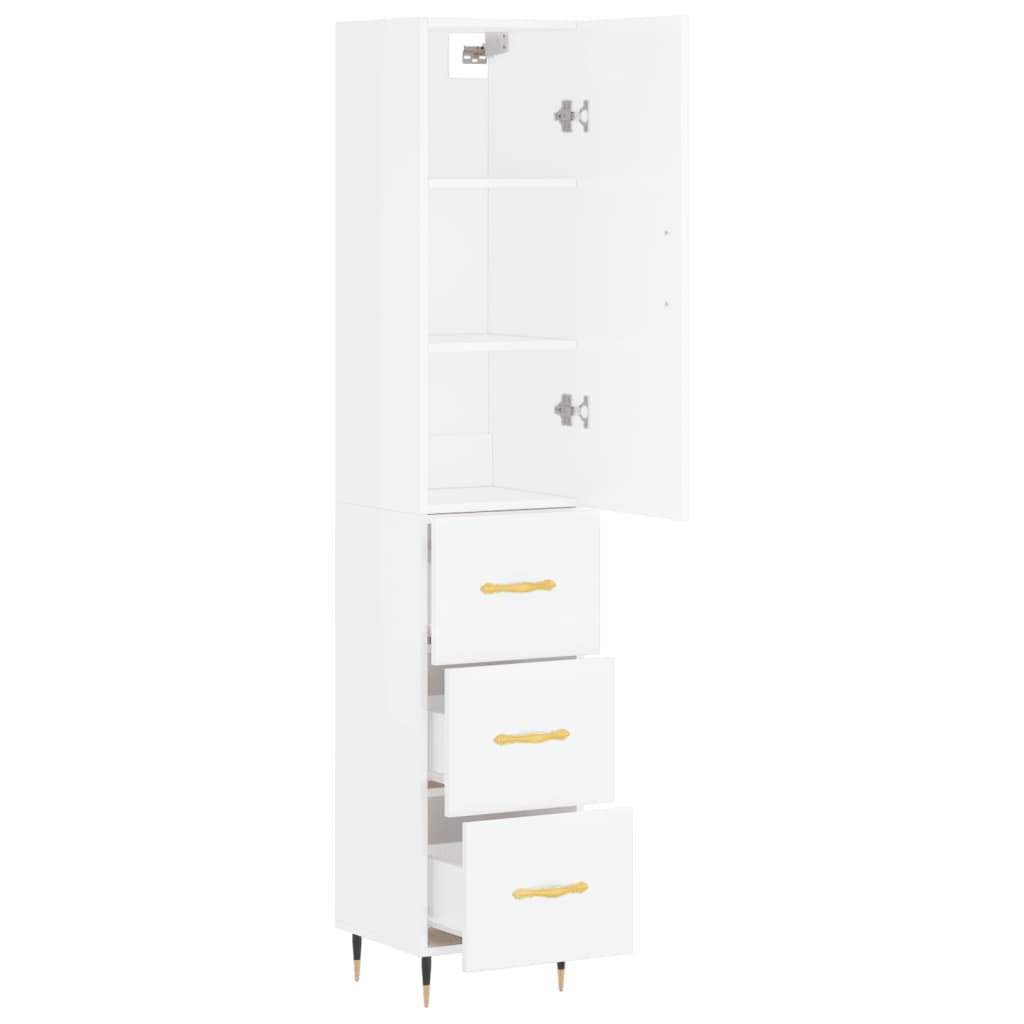 Credenza 34,5x34x180 cm in Legno Multistrato Bianco Lucido 3198835