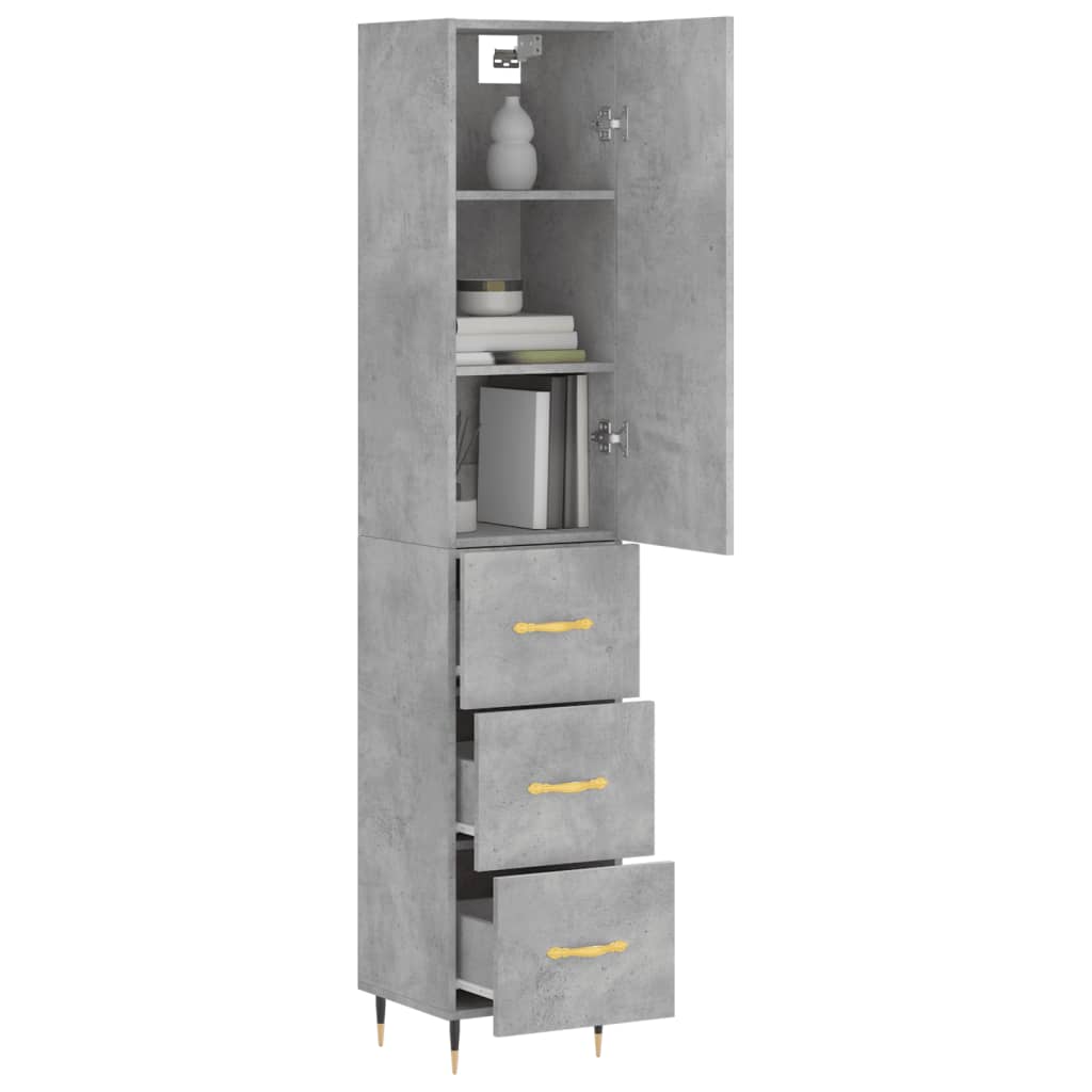 Credenza Grigio Cemento 34,5x34x180 cm in Legno Multistrato 3198837