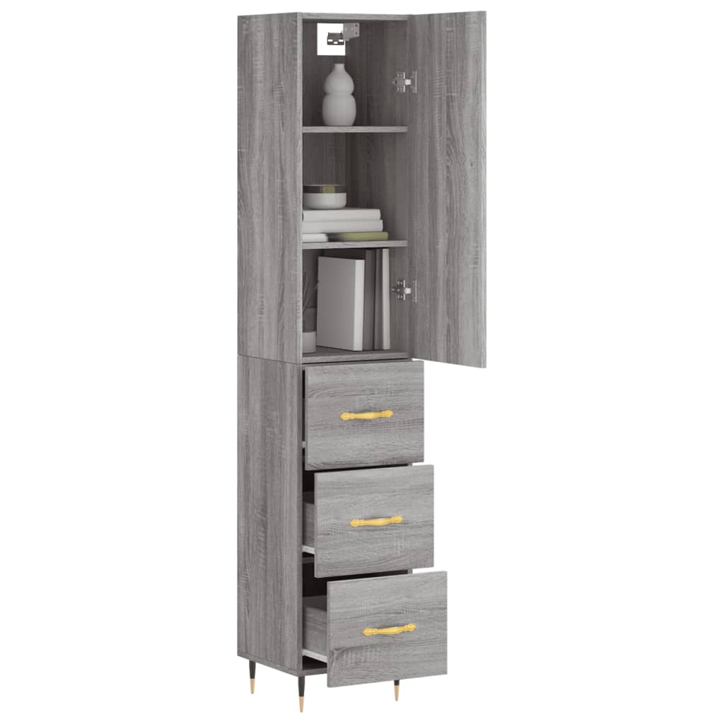 Credenza Grigio Sonoma 34,5x34x180 cm in Legno Multistrato 3198839