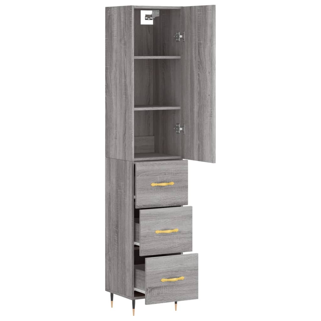 Credenza Grigio Sonoma 34,5x34x180 cm in Legno Multistrato 3198839