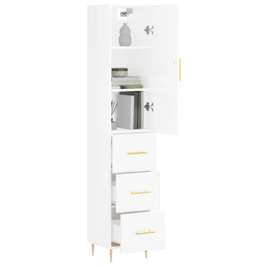 Credenza 34,5x34x180 cm in Legno Multistrato Bianco Lucido 3198843