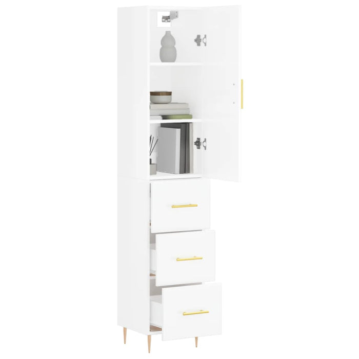 Credenza 34,5x34x180 cm in Legno Multistrato Bianco Lucido 3198843