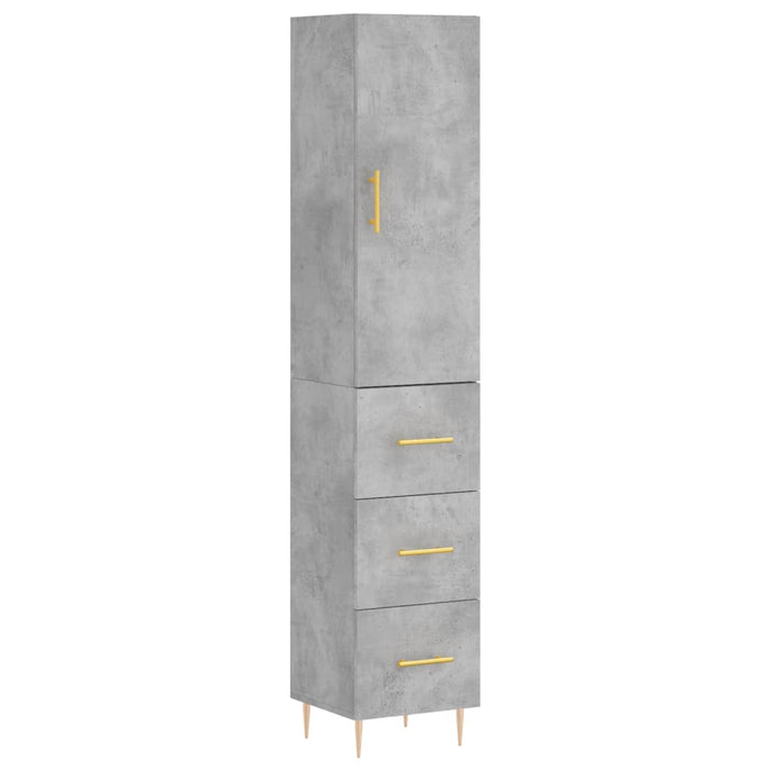 Credenza Grigio Cemento 34,5x34x180 cm in Legno Multistratocod mxl 77929