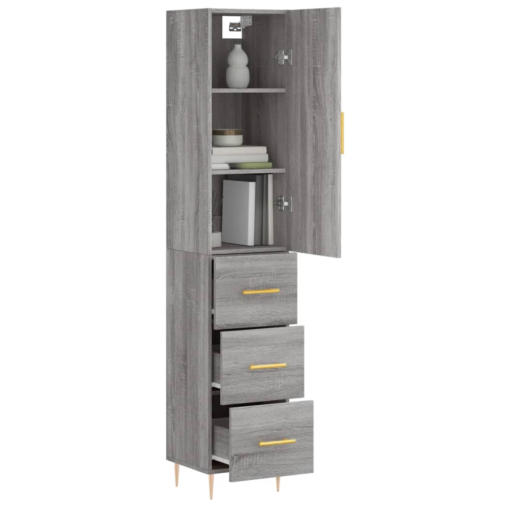 Credenza Grigio Sonoma 34,5x34x180 cm in Legno Multistratocod mxl 77936