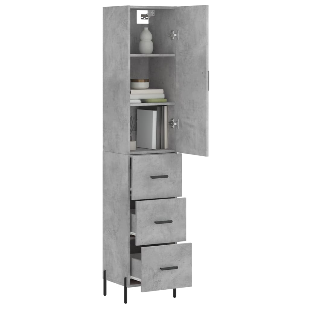 Credenza Grigio Cemento 34,5x34x180 cm in Legno Multistrato 3198861