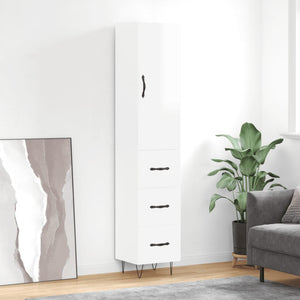 Credenza 34,5x34x180 cm in Legno Multistrato Bianco Lucidocod mxl 131528