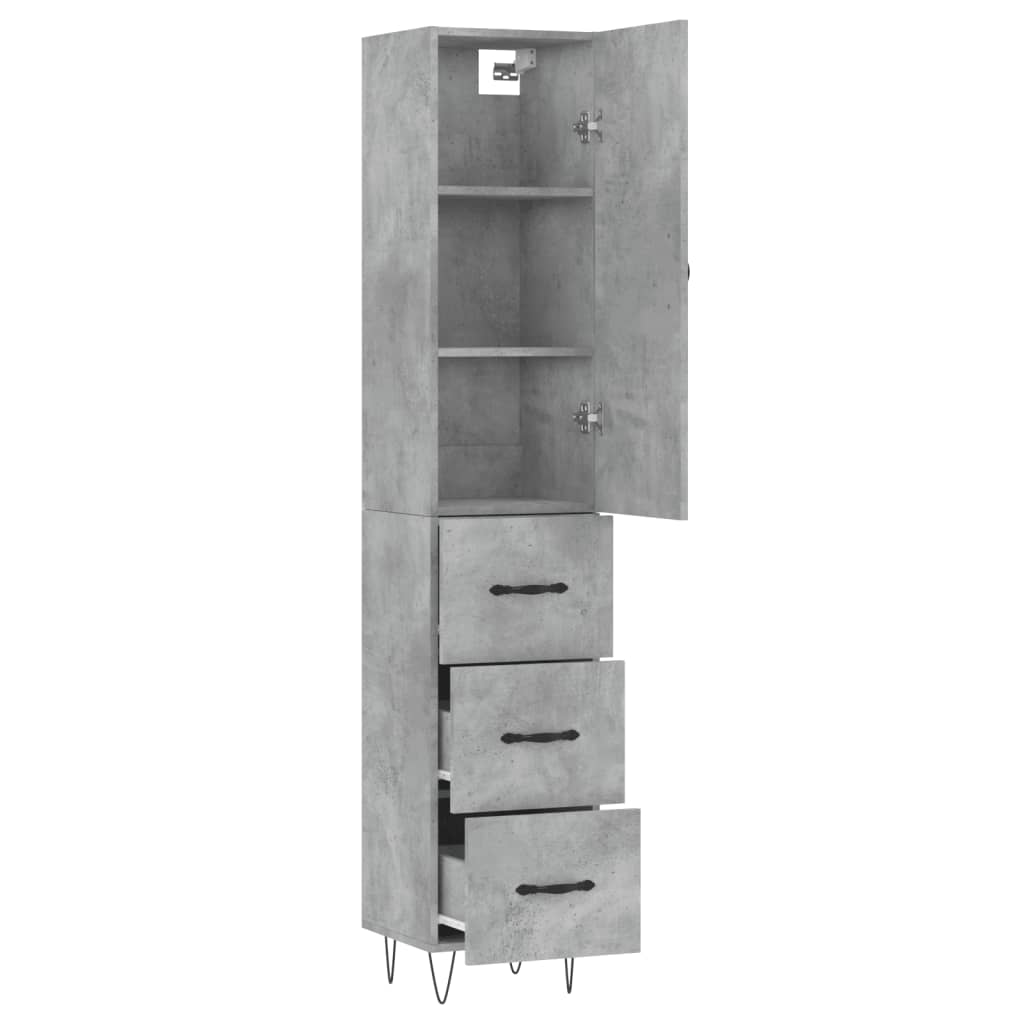 Credenza Grigio Cemento 34,5x34x180 cm in Legno Multistrato 3198885