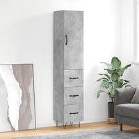 Credenza Grigio Cemento 34,5x34x180 cm in Legno Multistratocod mxl 83621