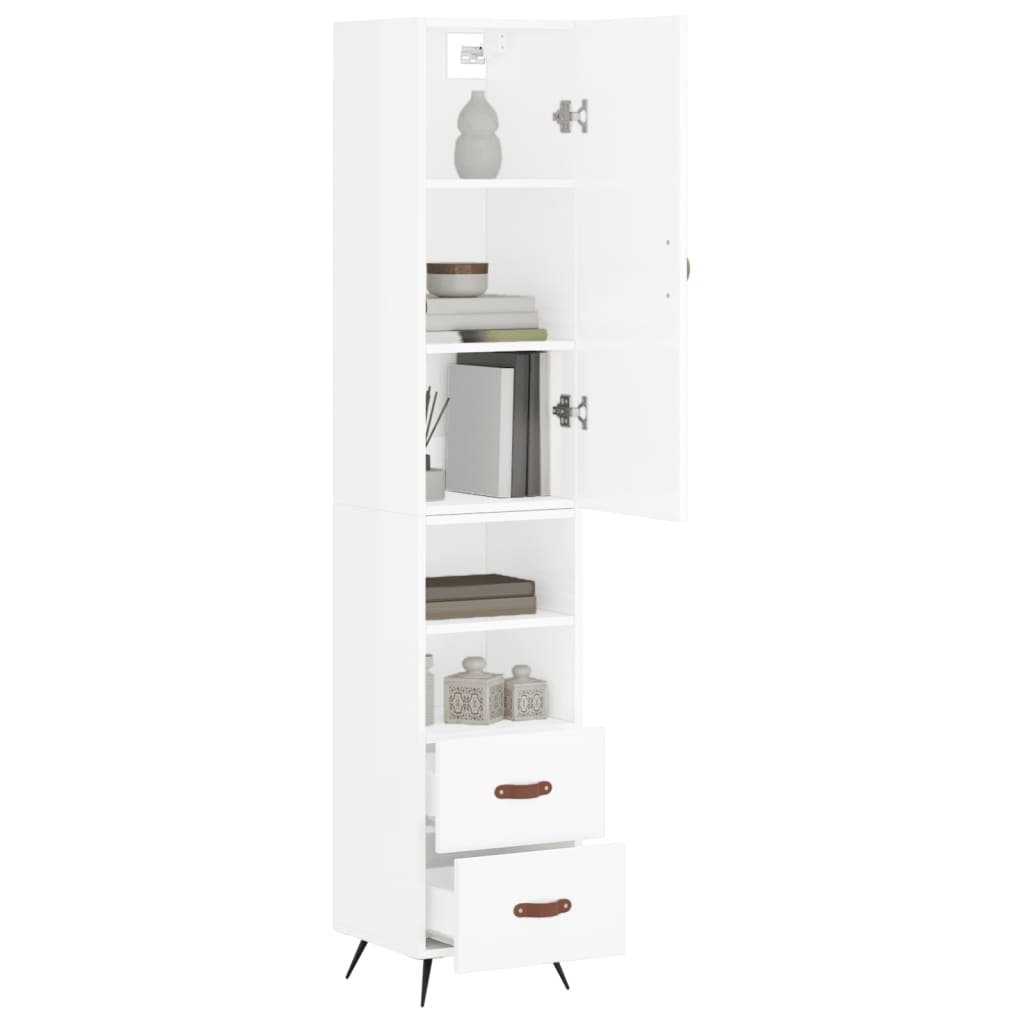 Credenza 34,5x34x180 cm in Legno Multistrato Bianco Lucido 3198891