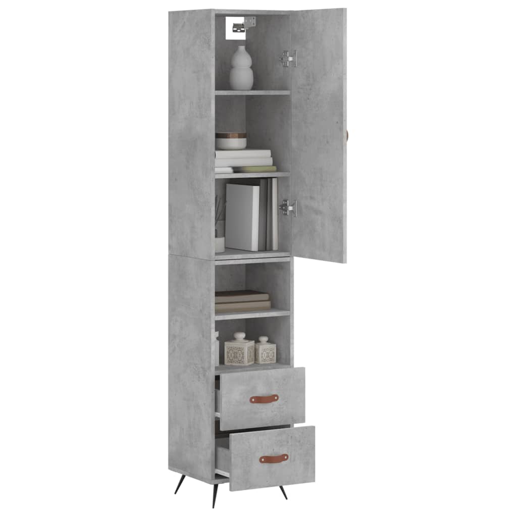 Credenza Grigio Cemento 34,5x34x180 cm in Legno Multistrato 3198893