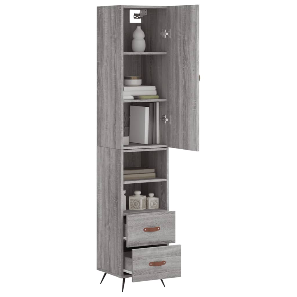 Credenza Grigio Sonoma 34,5x34x180 cm in Legno Multistratocod mxl 130521