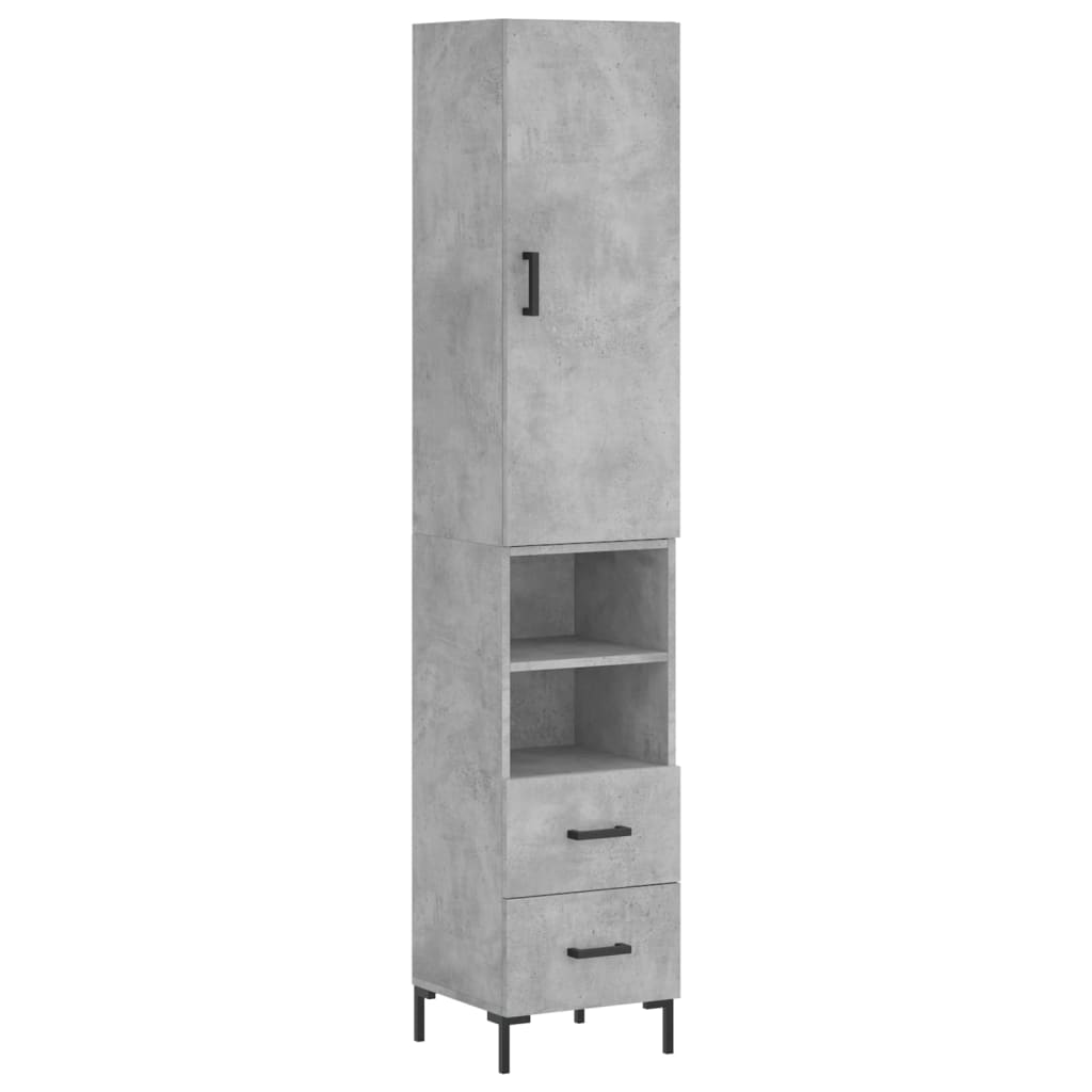 Credenza Grigio Cemento 34,5x34x180 cm in Legno Multistratocod mxl 106566