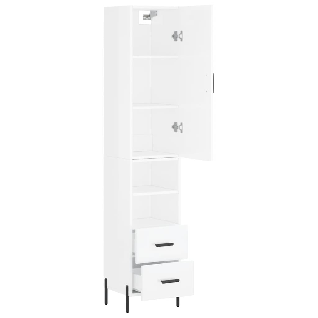 Credenza 34,5x34x180 cm in Legno Multistrato Bianco Lucido 3198923