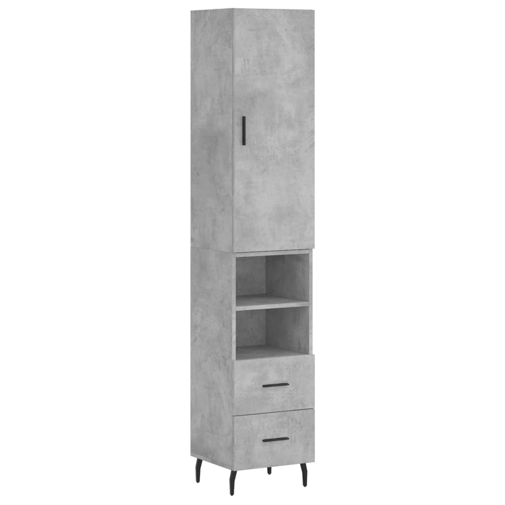 Credenza Grigio Cemento 34,5x34x180 cm in Legno Multistratocod mxl 130555