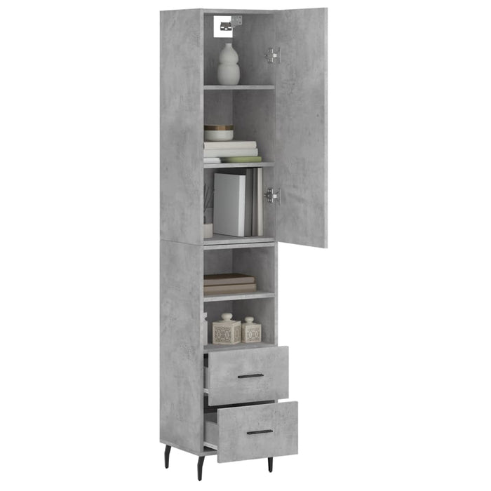 Credenza Grigio Cemento 34,5x34x180 cm in Legno Multistratocod mxl 130555