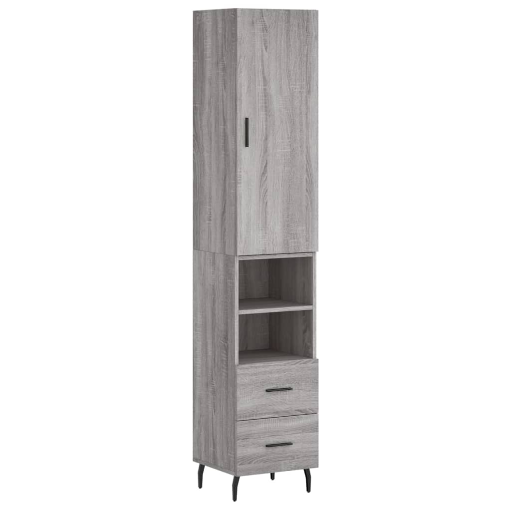 Credenza Grigio Sonoma 34,5x34x180 cm in Legno Multistrato 3198935