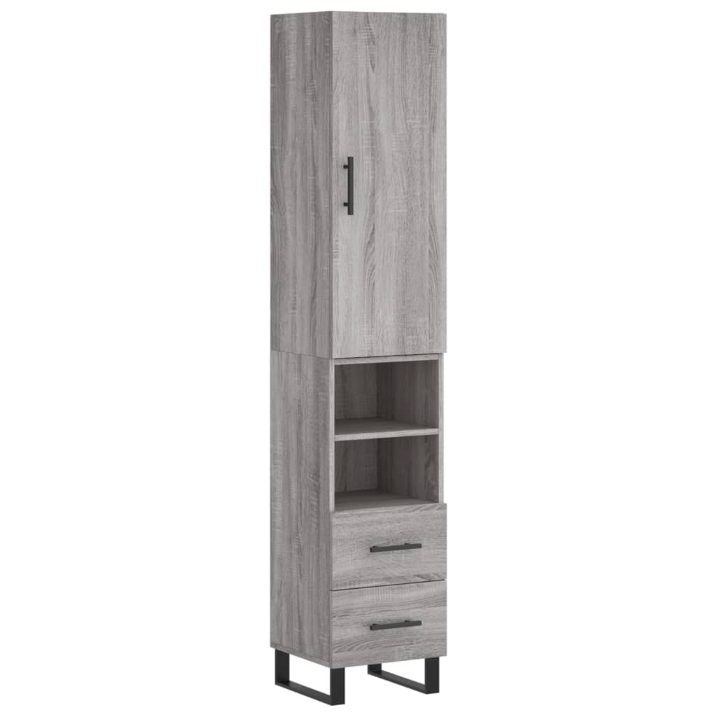 Credenza Grigio Sonoma 34,5x34x180 cm in Legno Multistrato 3198943