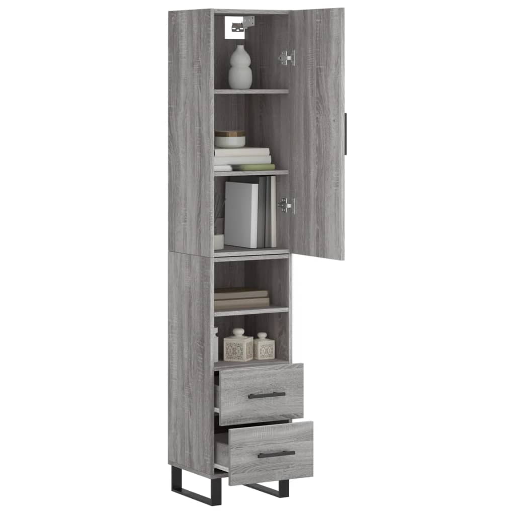 Credenza Grigio Sonoma 34,5x34x180 cm in Legno Multistrato 3198943