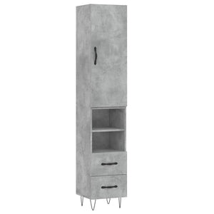 Credenza Grigio Cemento 34,5x34x180 cm in Legno Multistratocod mxl 83622