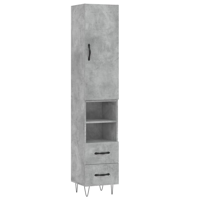 Credenza Grigio Cemento 34,5x34x180 cm in Legno Multistratocod mxl 83622