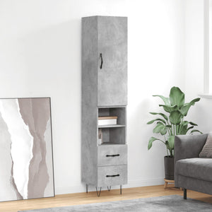 Credenza Grigio Cemento 34,5x34x180 cm in Legno Multistratocod mxl 83622