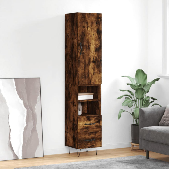 Credenza Rovere Fumo 34,5x34x180 cm in Legno Multistrato 3198950