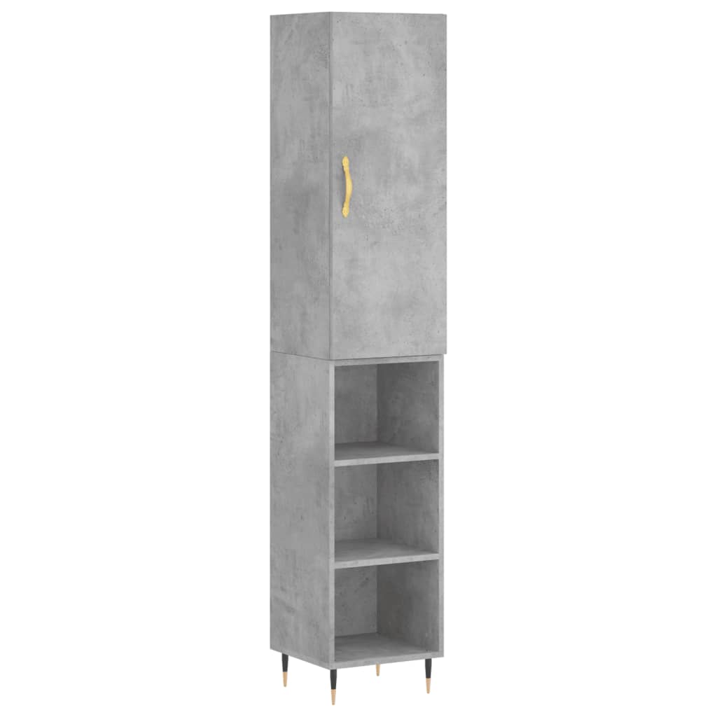 Credenza Grigio Cemento 34,5x34x180 cm in Legno Multistratocod mxl 126063