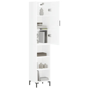 Credenza 34,5x34x180 cm in Legno Multistrato Bianco Lucido 3198979