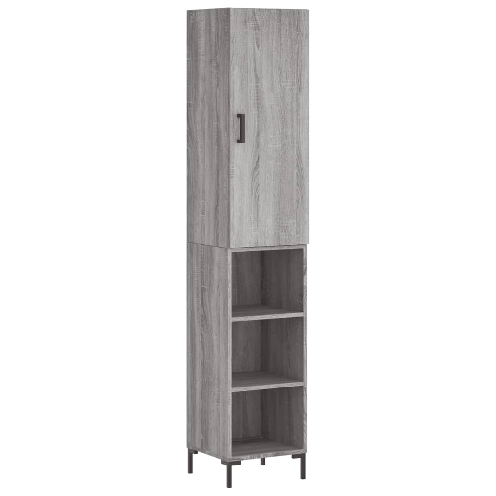 Credenza Grigio Sonoma 34,5x34x180 cm in Legno Multistrato 3198983