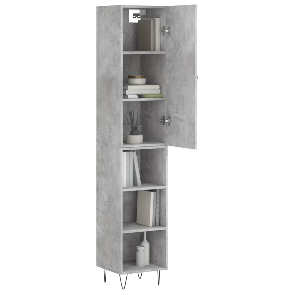 Credenza Grigio Cemento 34,5x34x180 cm in Legno Multistrato 3199013