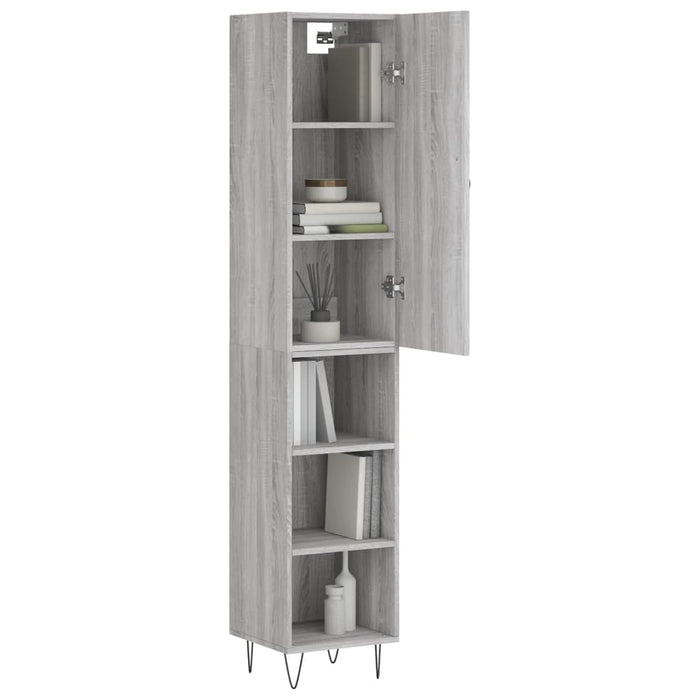 Credenza Grigio Sonoma 34,5x34x180 cm in Legno Multistratocod mxl 83516