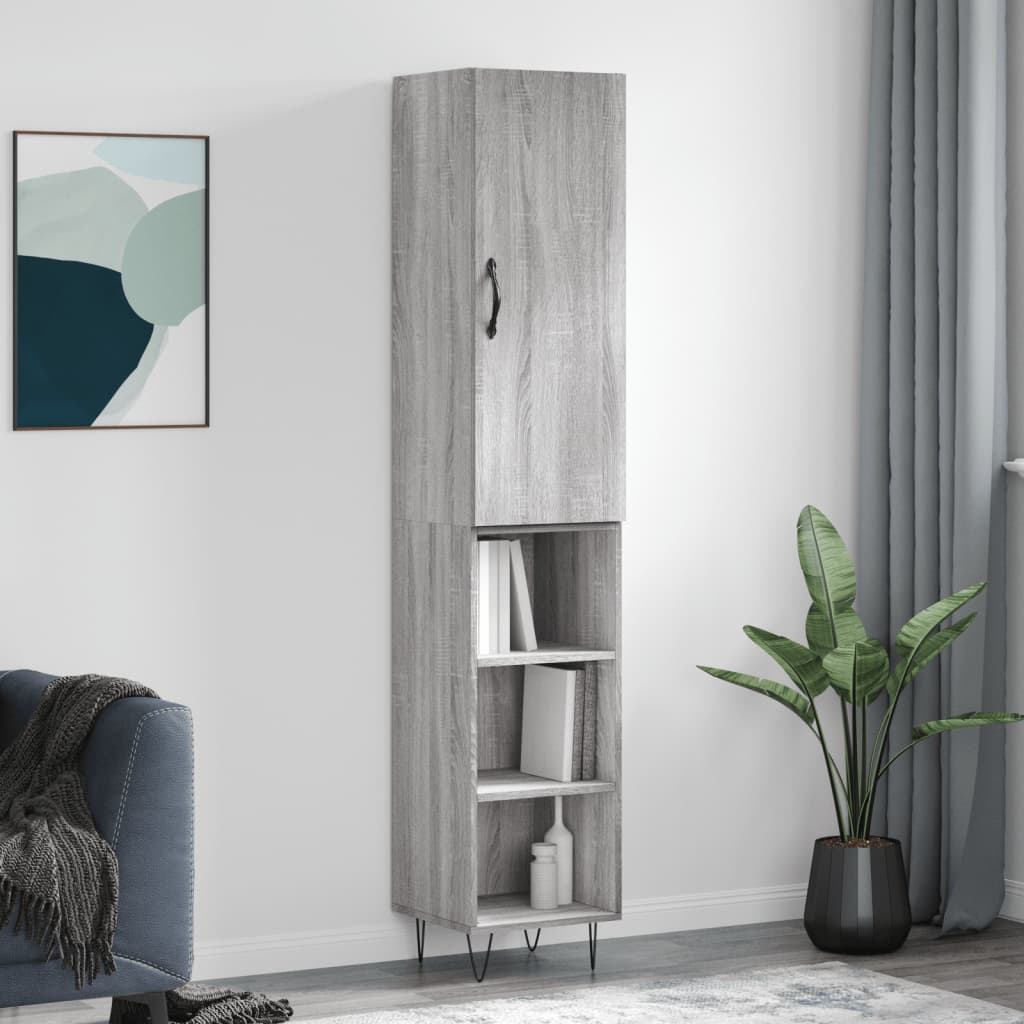 Credenza Grigio Sonoma 34,5x34x180 cm in Legno Multistratocod mxl 83516