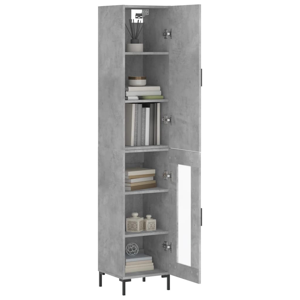 Credenza Grigio Cemento 34,5x34x180 cm in Legno Multistratocod mxl 126112