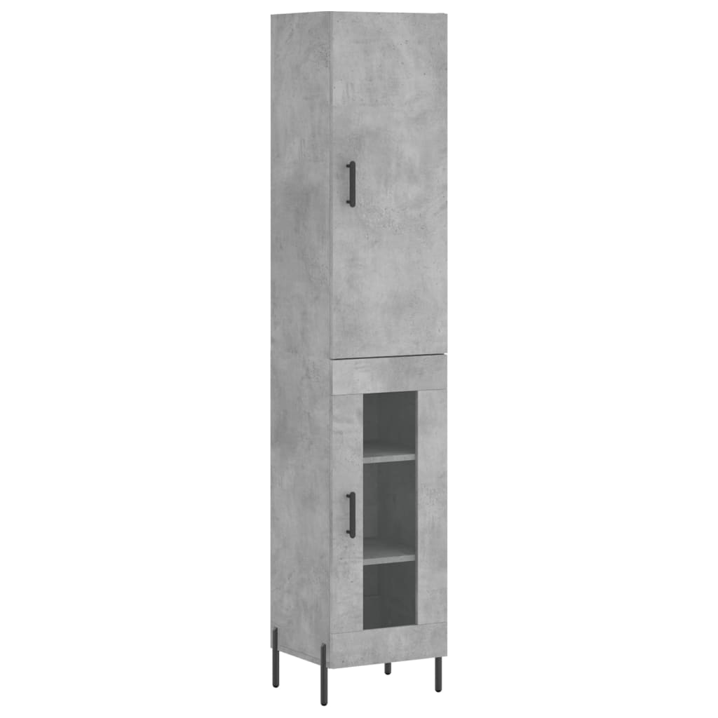 Credenza Grigio Cemento 34,5x34x180 cm in Legno Multistratocod mxl 126114