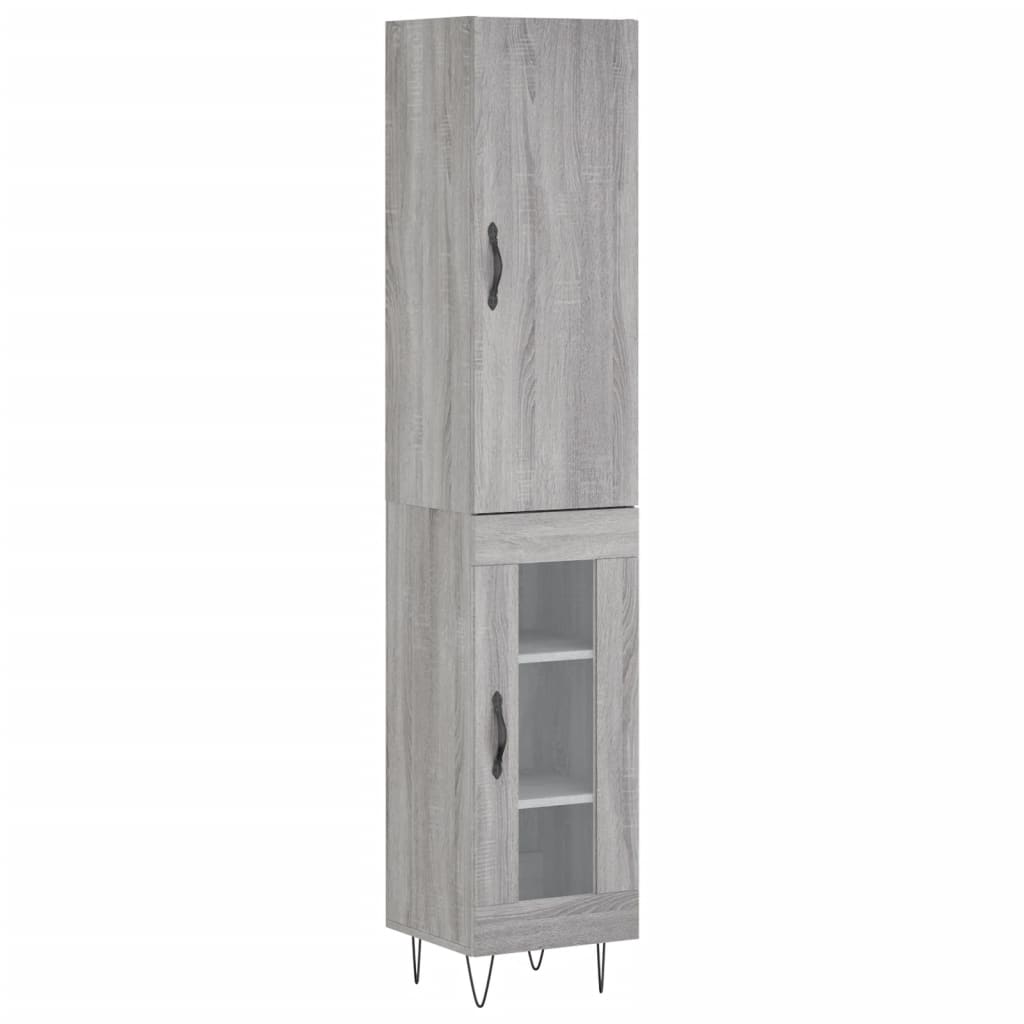 Credenza Grigio Sonoma 34,5x34x180 cm in Legno Multistrato 3199079