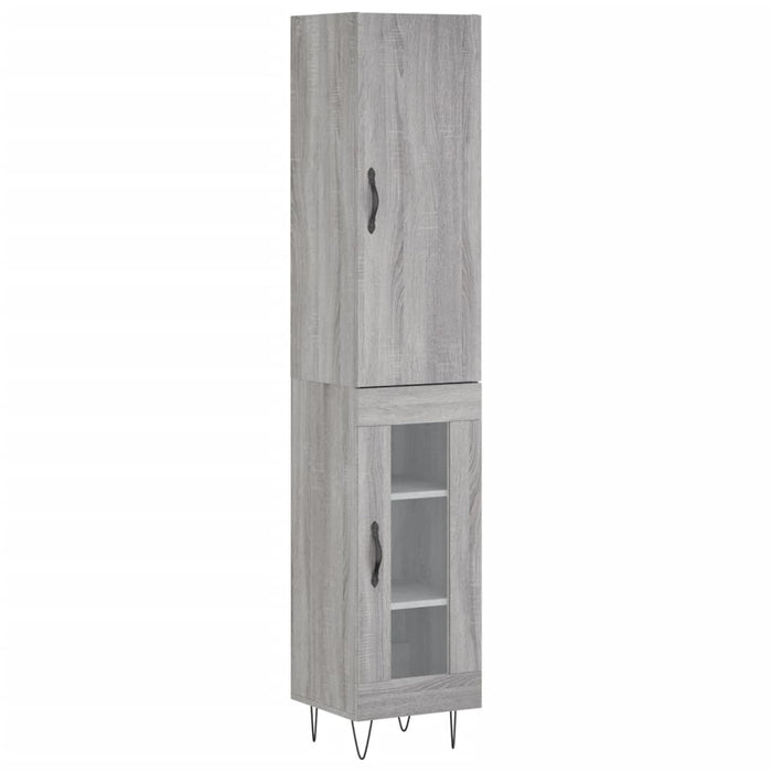 Credenza Grigio Sonoma 34,5x34x180 cm in Legno Multistrato 3199079