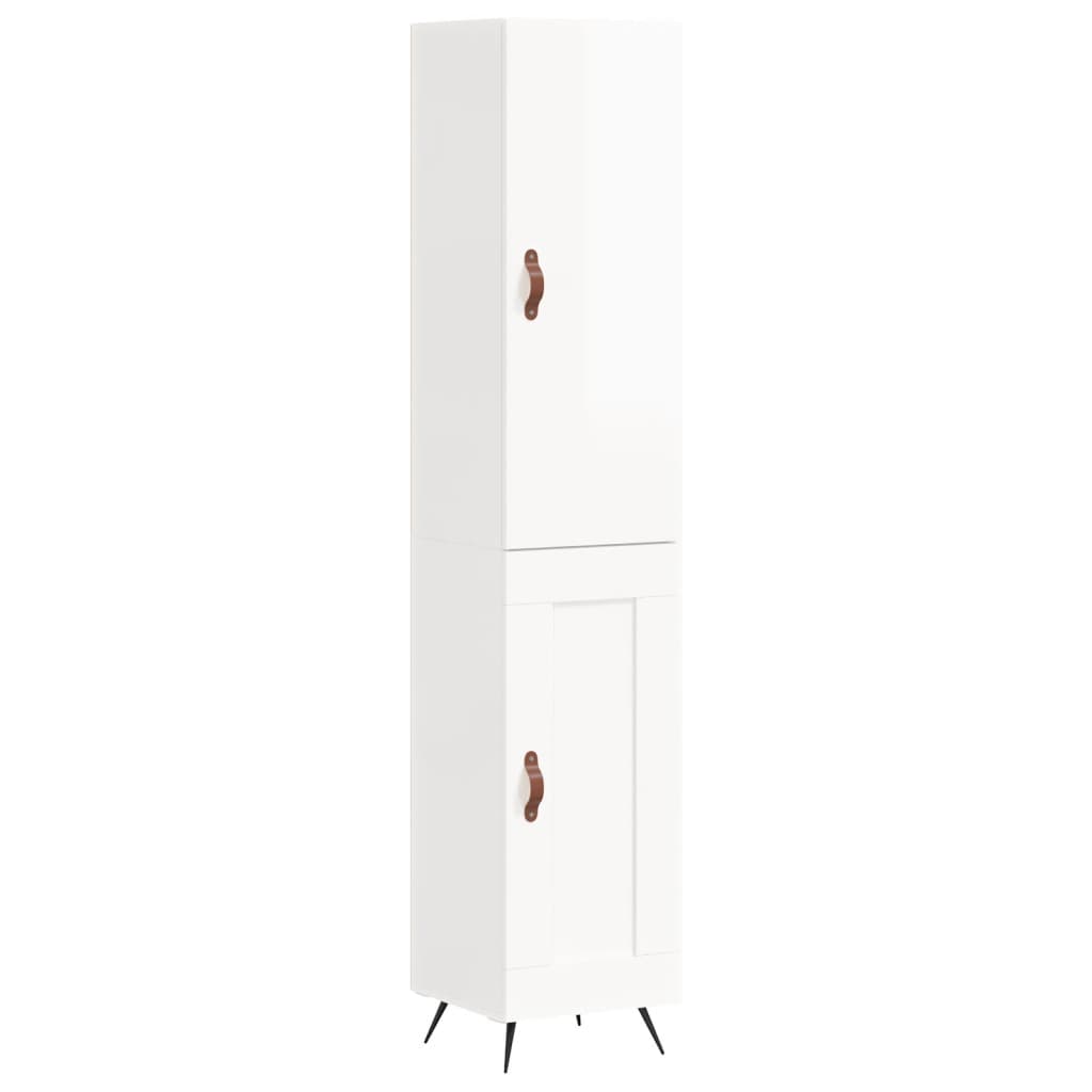 Credenza 34,5x34x180 cm in Legno Multistrato Bianco Lucidocod mxl 78153