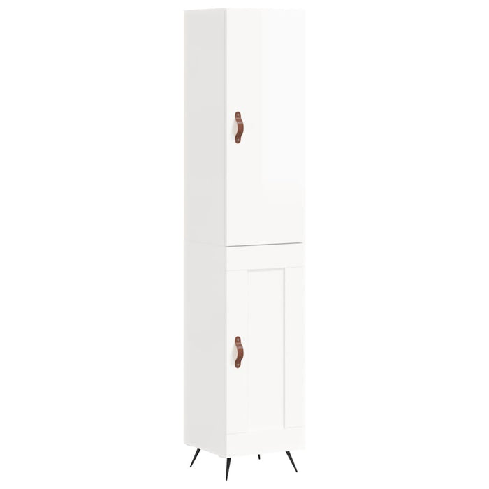 Credenza 34,5x34x180 cm in Legno Multistrato Bianco Lucidocod mxl 78153