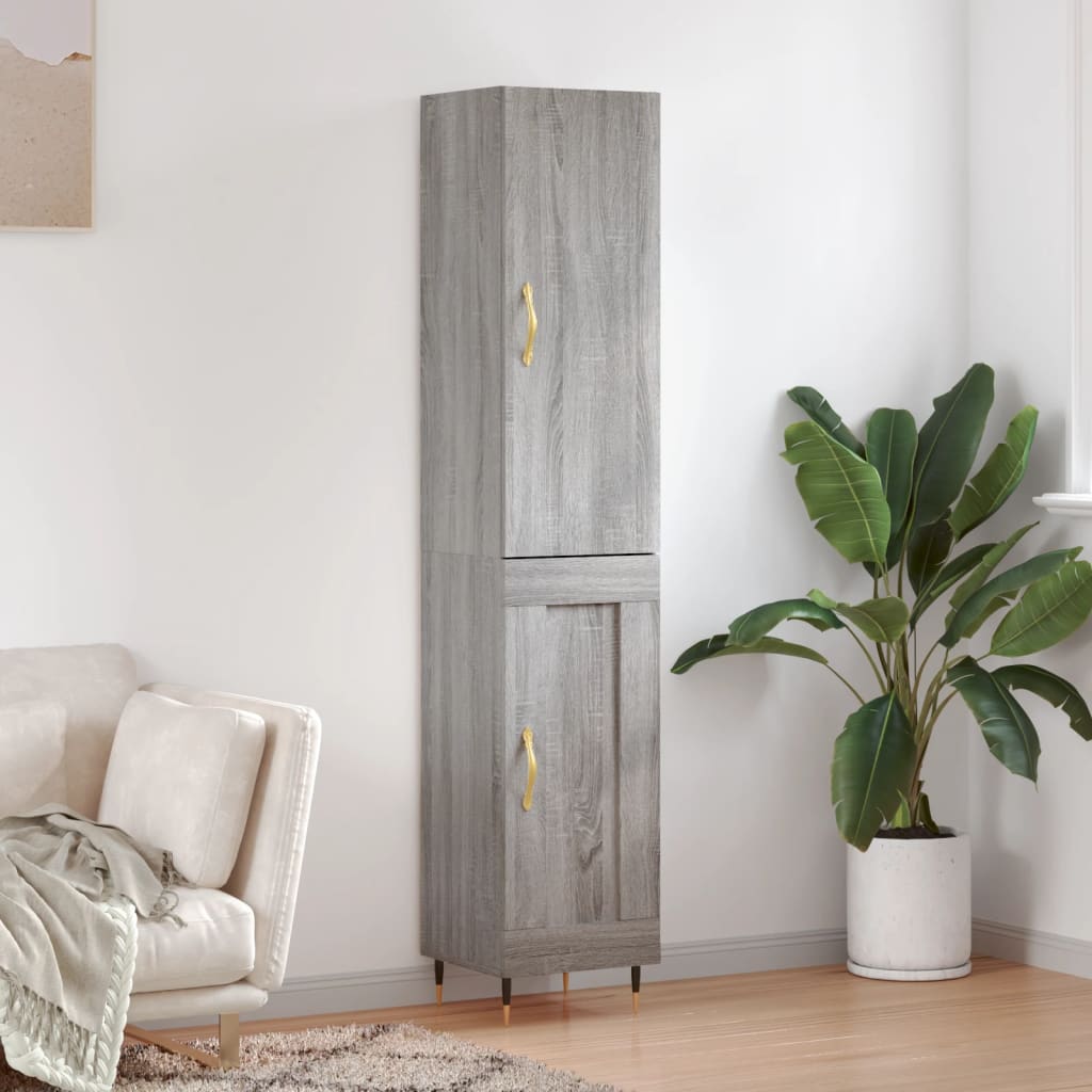 Credenza Grigio Sonoma 34,5x34x180 cm in Legno Multistrato 3199095