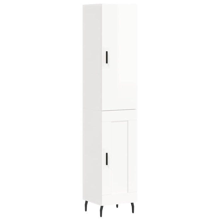 Credenza 34,5x34x180 cm in Legno Multistrato Bianco Lucidocod mxl 125889