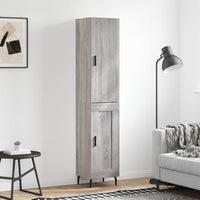 Credenza Grigio Sonoma 34,5x34x180 cm in Legno Multistratocod mxl 77932